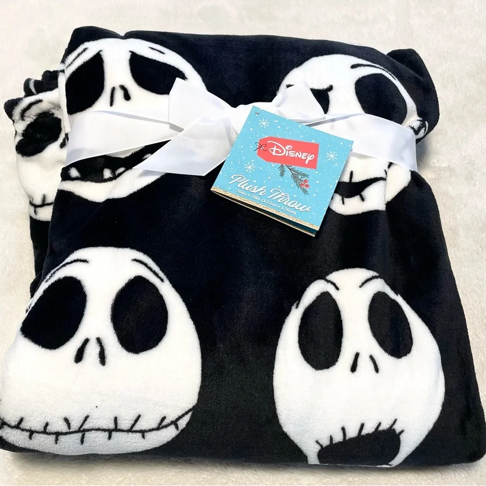 New Tim Burton’s Nightmare Before Santa Jack Skellington Plush Blanket Throw